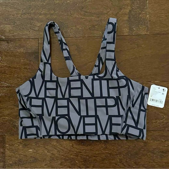 FREE PEOPLE Movement “Never Better” Logo Square Neck sports bra- size M-NWT - Picture 1 of 11